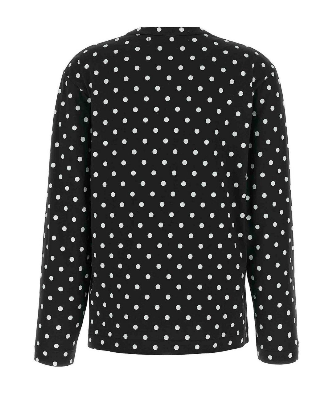 COMME DES GARÇONS PLAY Черная хлопковая футболка, фото 2
