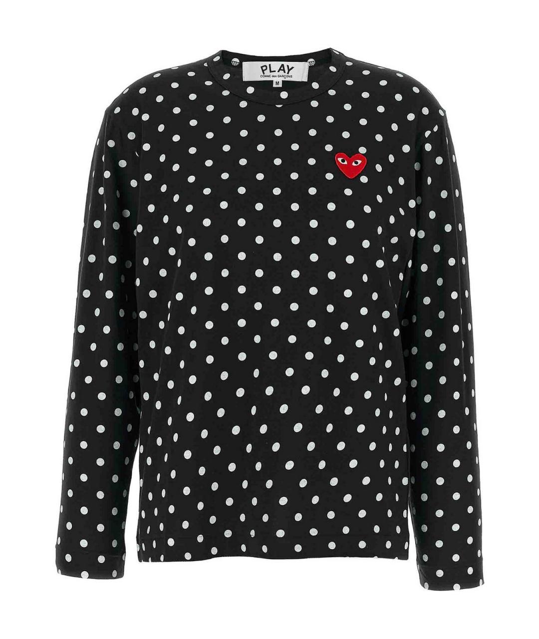 COMME DES GARÇONS PLAY Черная хлопковая футболка, фото 1