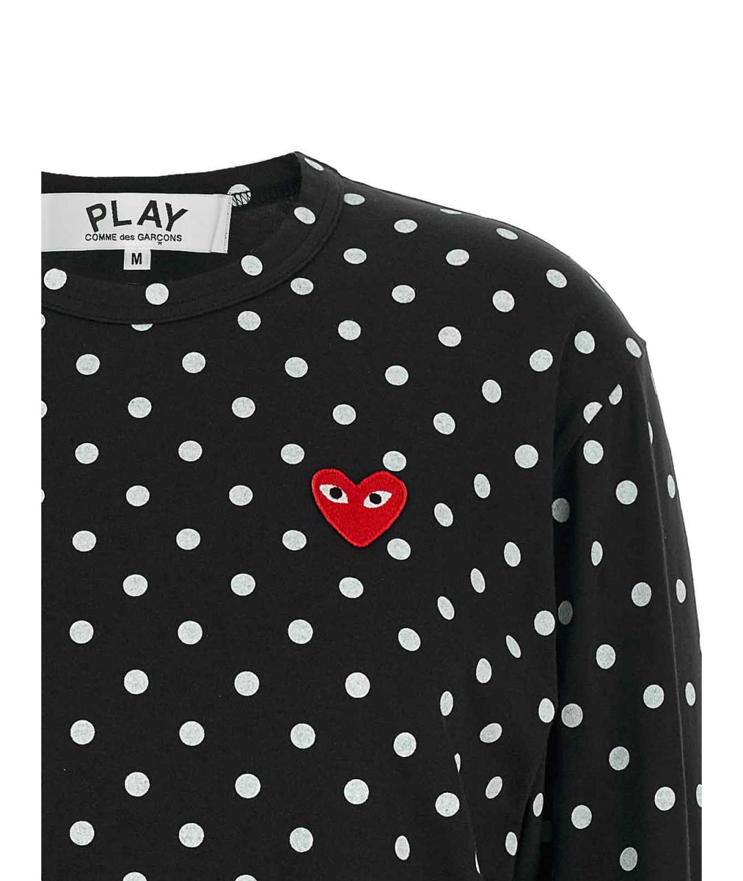 COMME DES GARÇONS PLAY Черная хлопковая футболка, фото 3