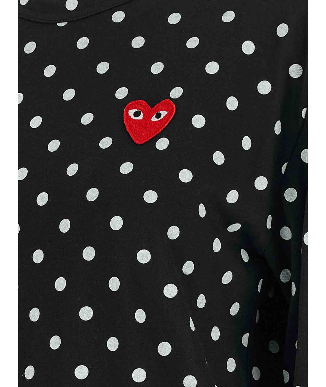 COMME DES GARÇONS PLAY Черная хлопковая футболка, фото 4