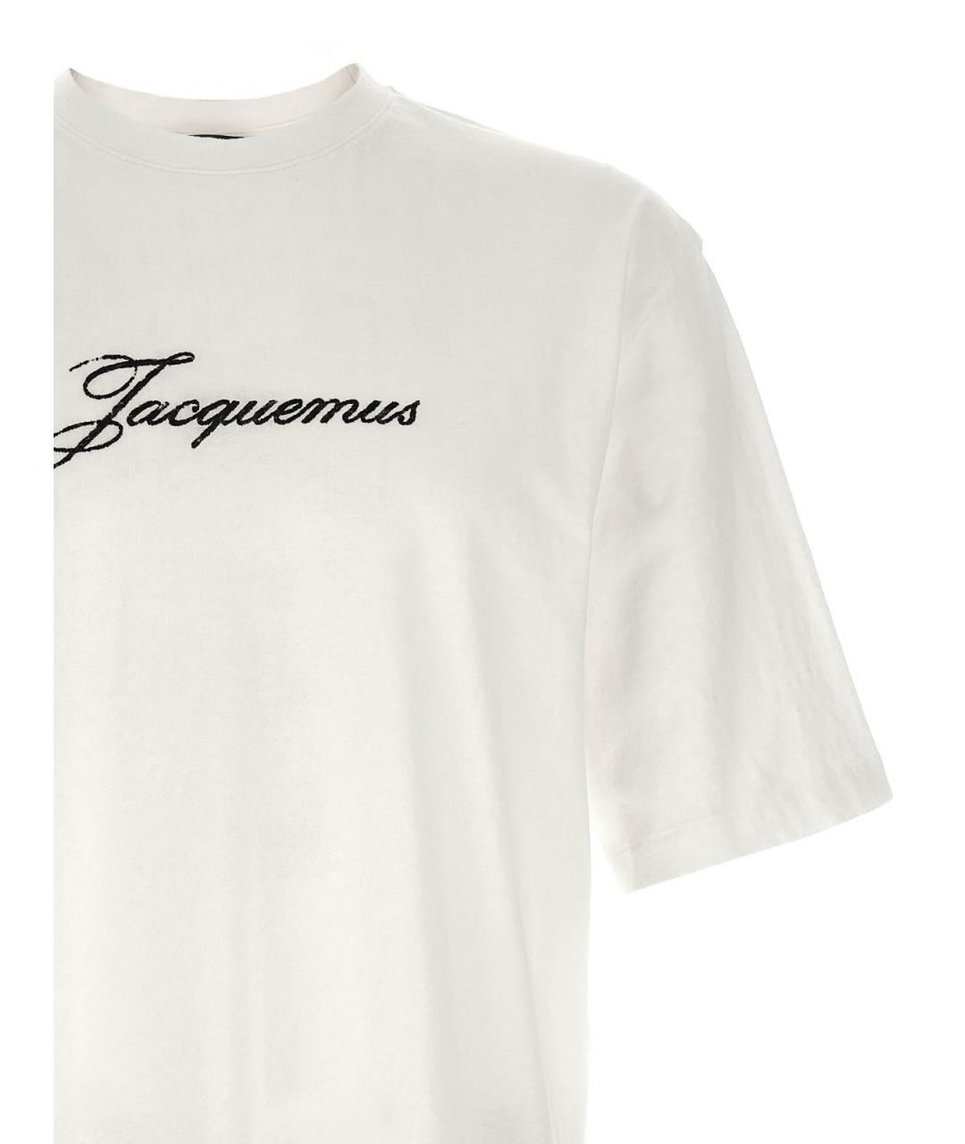 JACQUEMUS Белая хлопковая футболка, фото 3