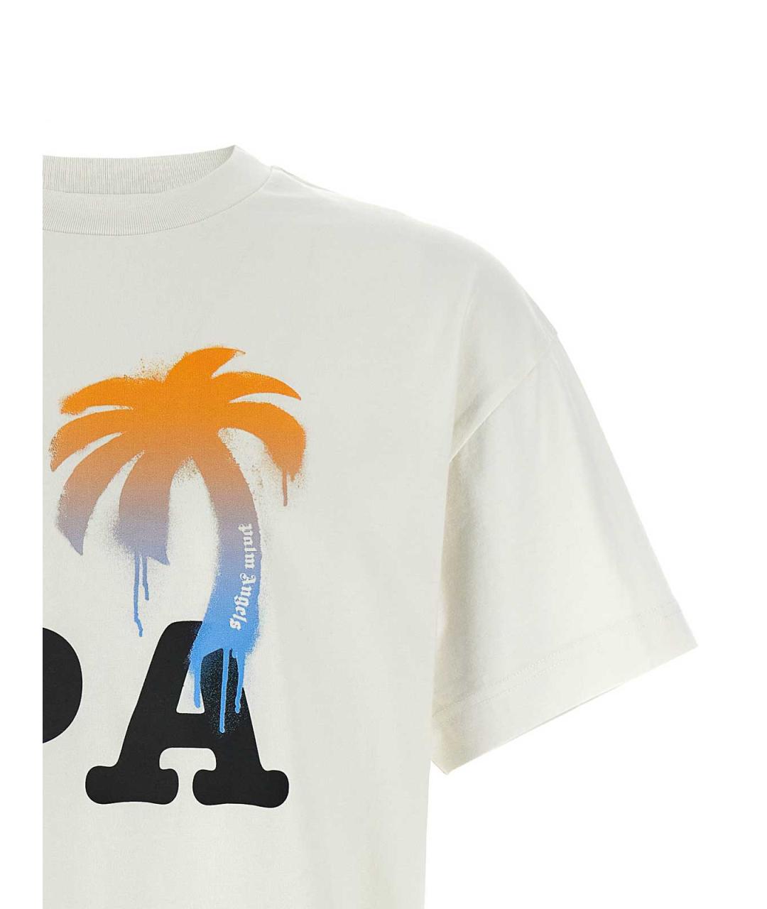 PALM ANGELS Белая хлопковая футболка, фото 3
