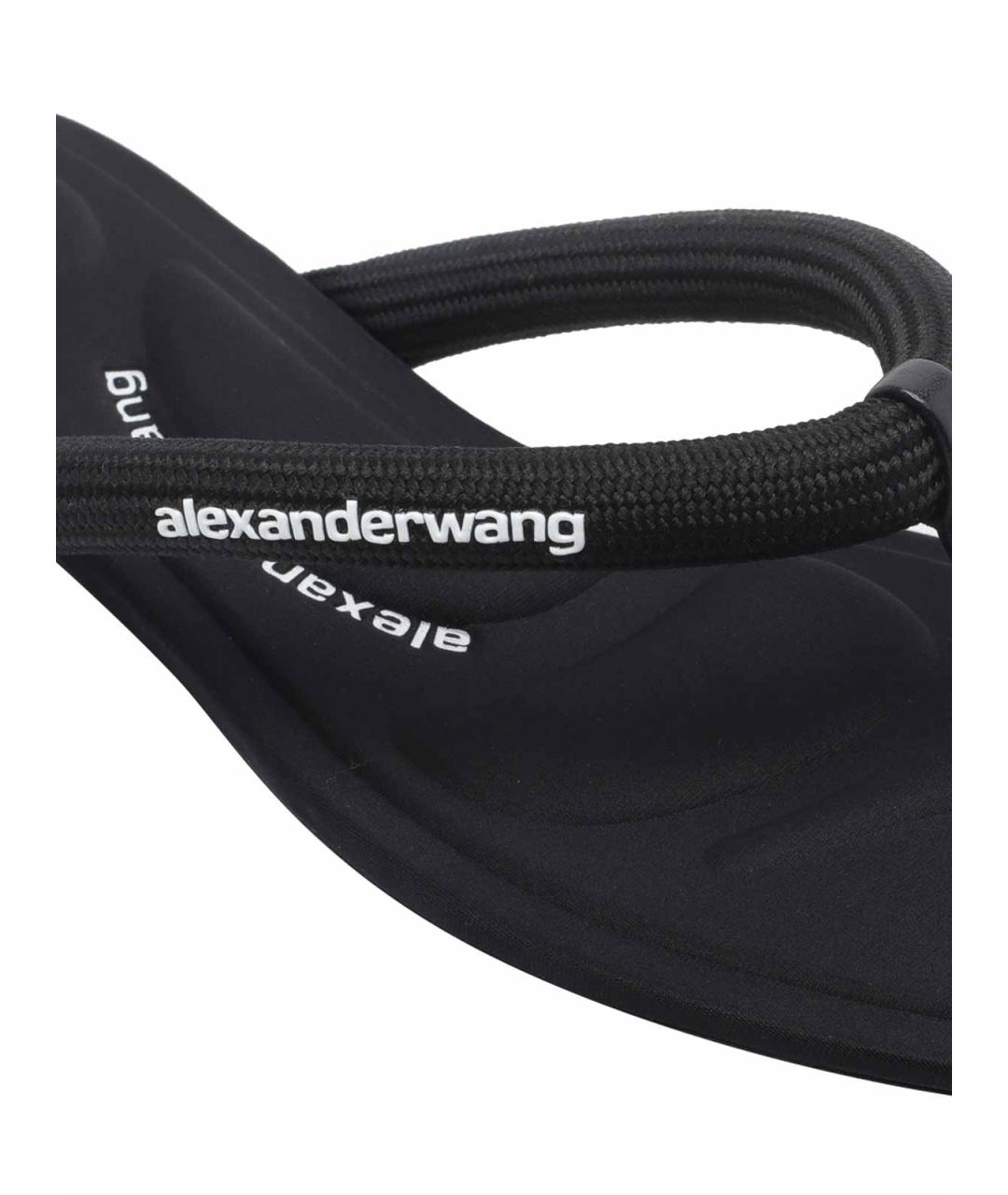 ALEXANDER WANG Черные резиновые шлепанцы, фото 4