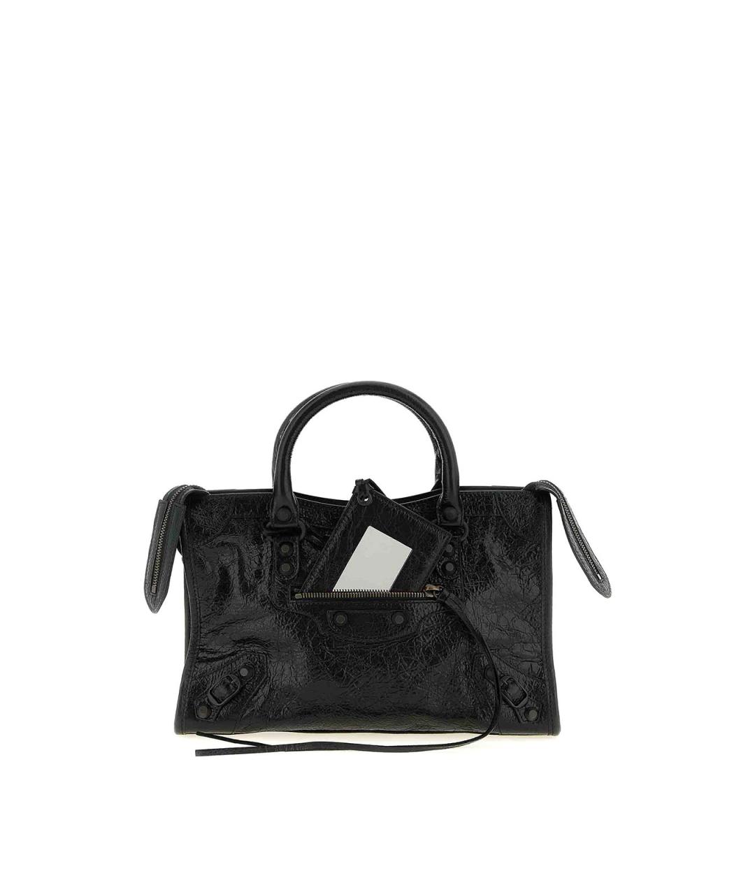 BALENCIAGA Черная кожаная сумка тоут, фото 1