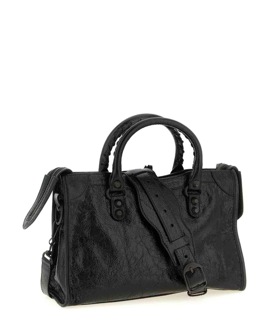 BALENCIAGA Черная кожаная сумка тоут, фото 2