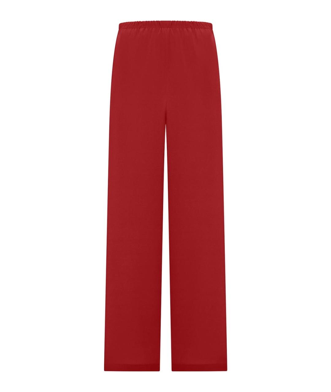 MAX MARA Красные шелковые прямые брюки, фото 1