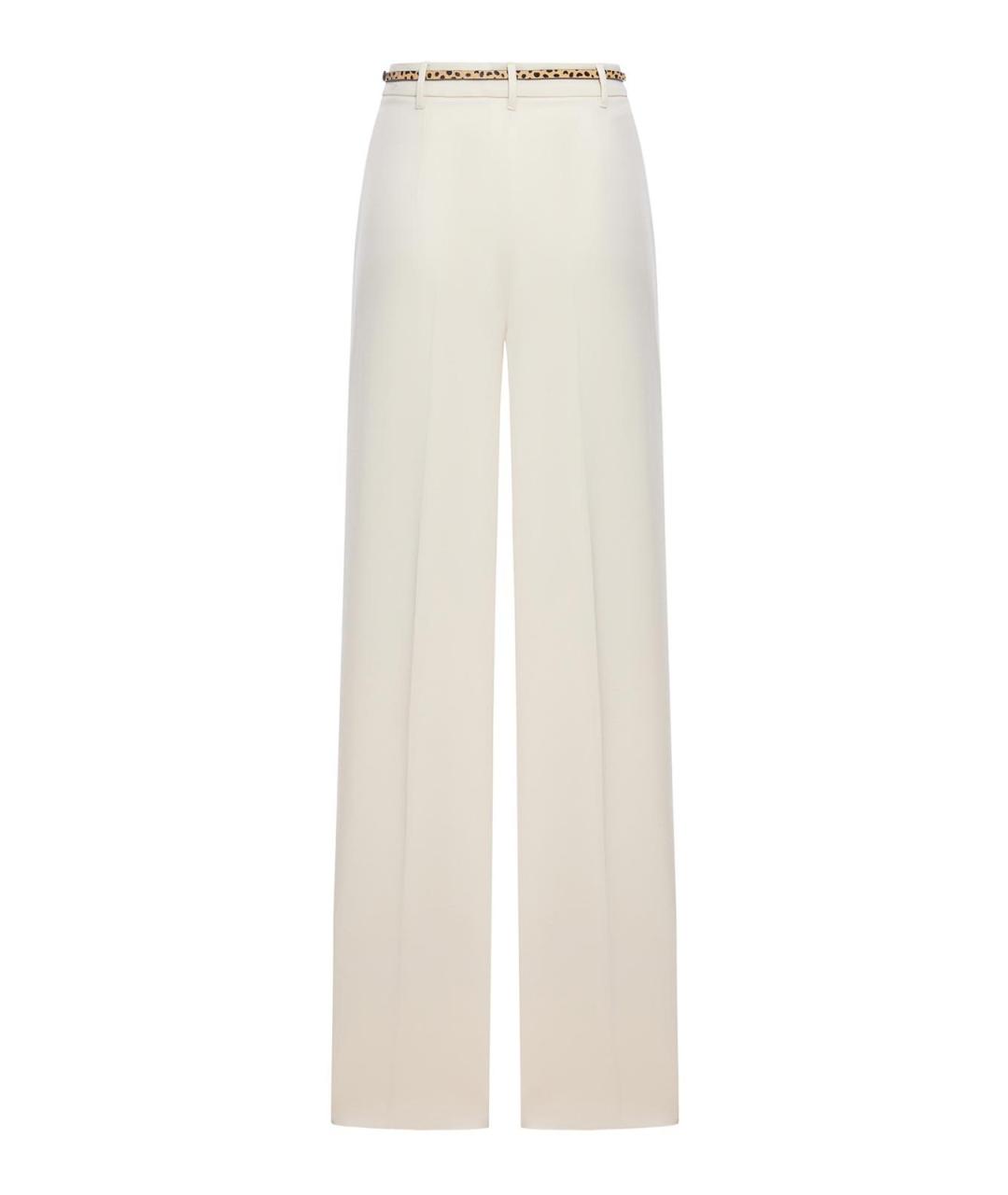 MAX MARA Белые полиэстеровые прямые брюки, фото 2