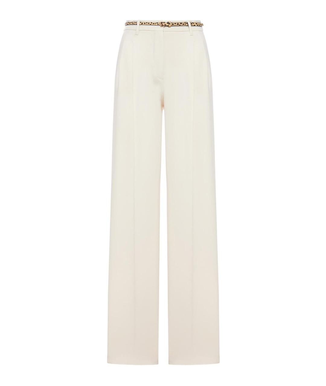 MAX MARA Белые полиэстеровые прямые брюки, фото 1