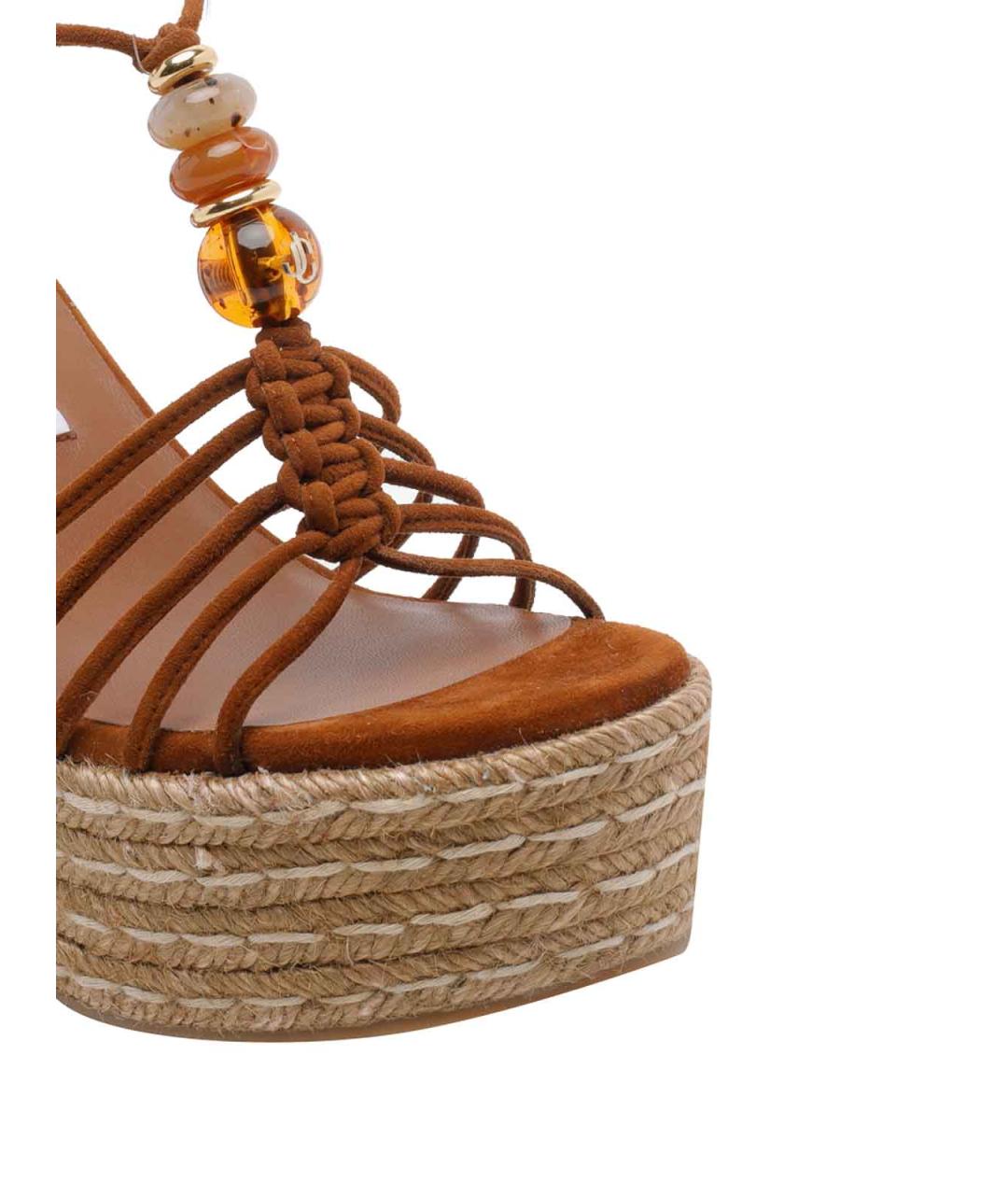 JIMMY CHOO Коричневые замшевые босоножки, фото 4