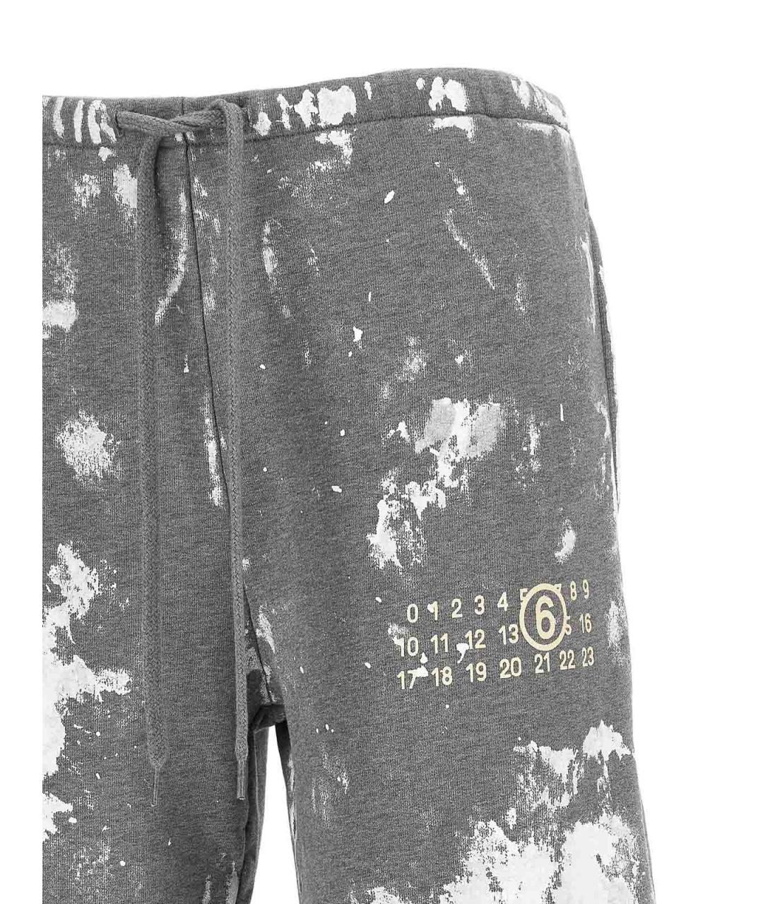 MM6 MAISON MARGIELA Серые хлопковые спортивные брюки и шорты, фото 3
