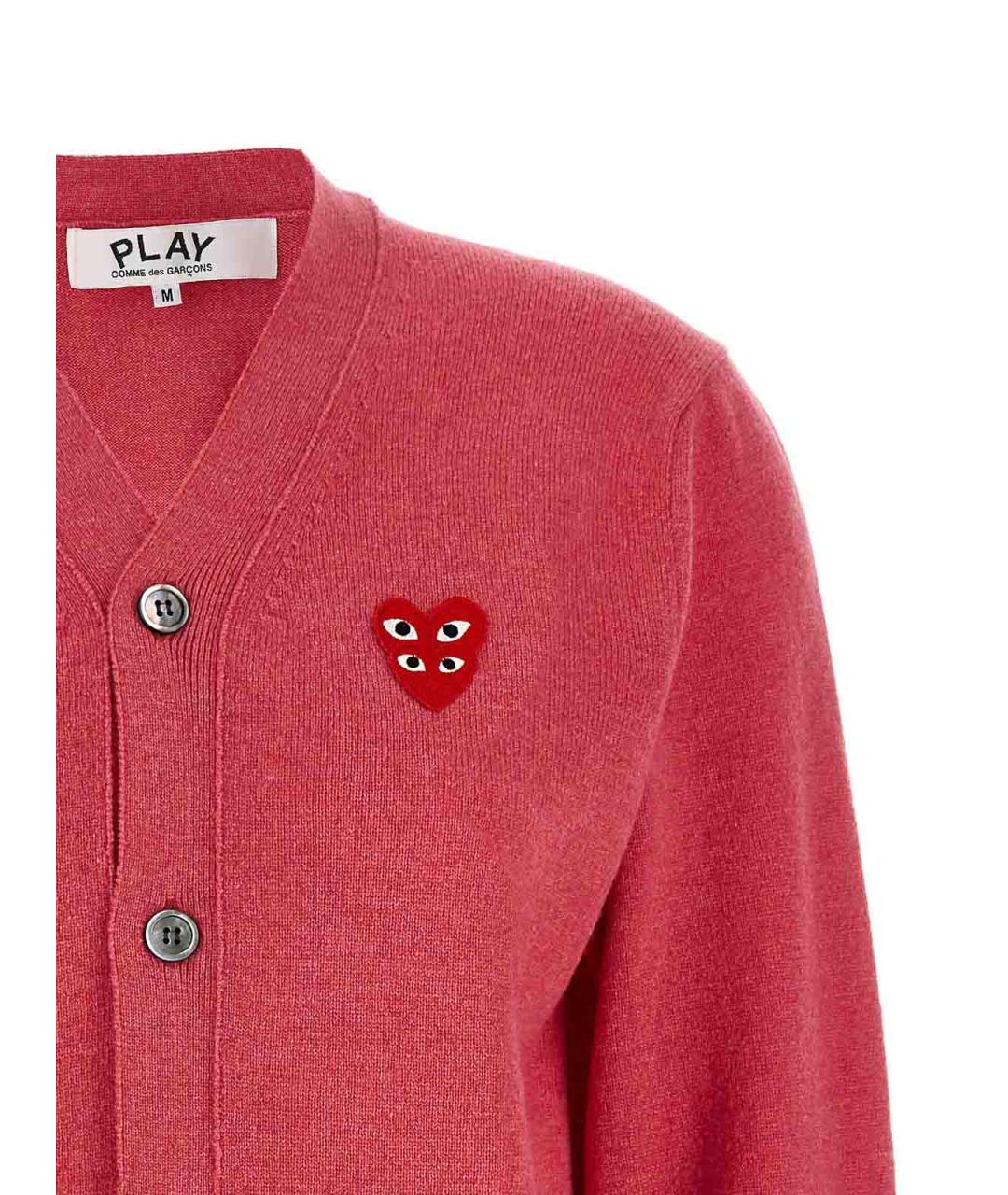 COMME DES GARÇONS PLAY Розовый шерстяной кардиган, фото 3