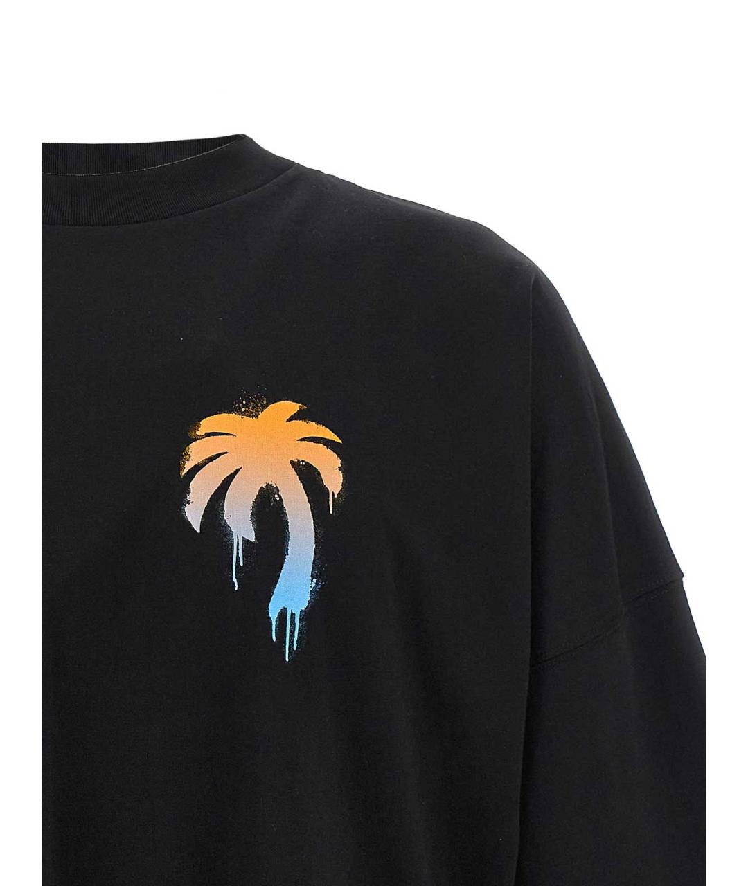 PALM ANGELS Черная хлопковая футболка, фото 3
