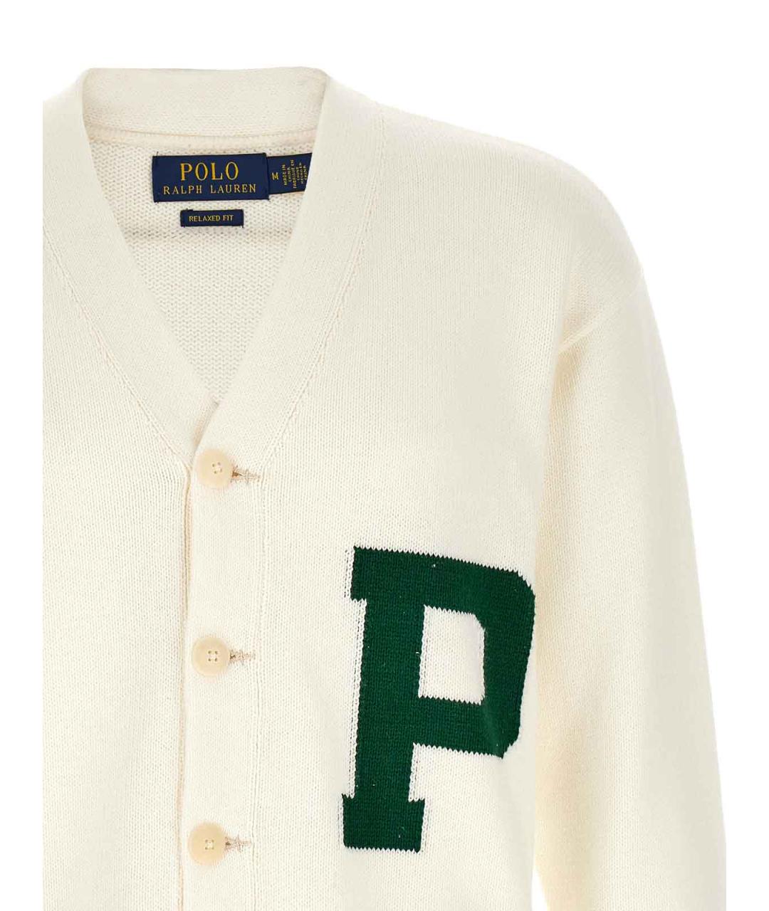 POLO RALPH LAUREN Белый хлопковый кардиган, фото 3