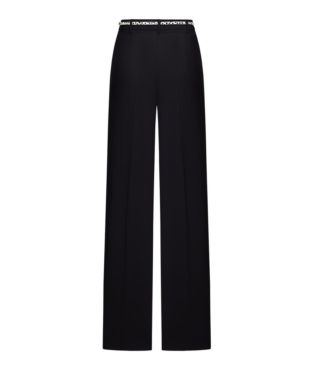 MAX MARA Черные полиэстеровые прямые брюки, фото 2
