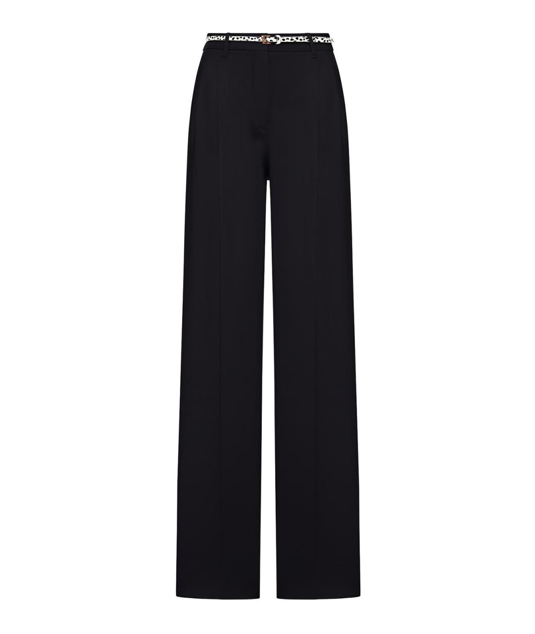 MAX MARA Черные полиэстеровые прямые брюки, фото 1
