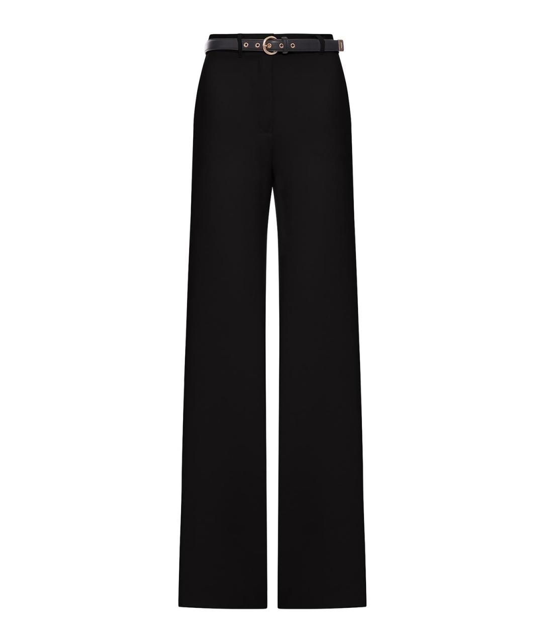 MAX MARA Черные кожаные брюки широкие, фото 1