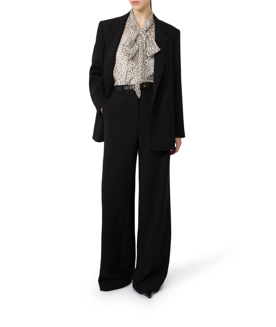 MAX MARA Черные кожаные брюки широкие, фото 2