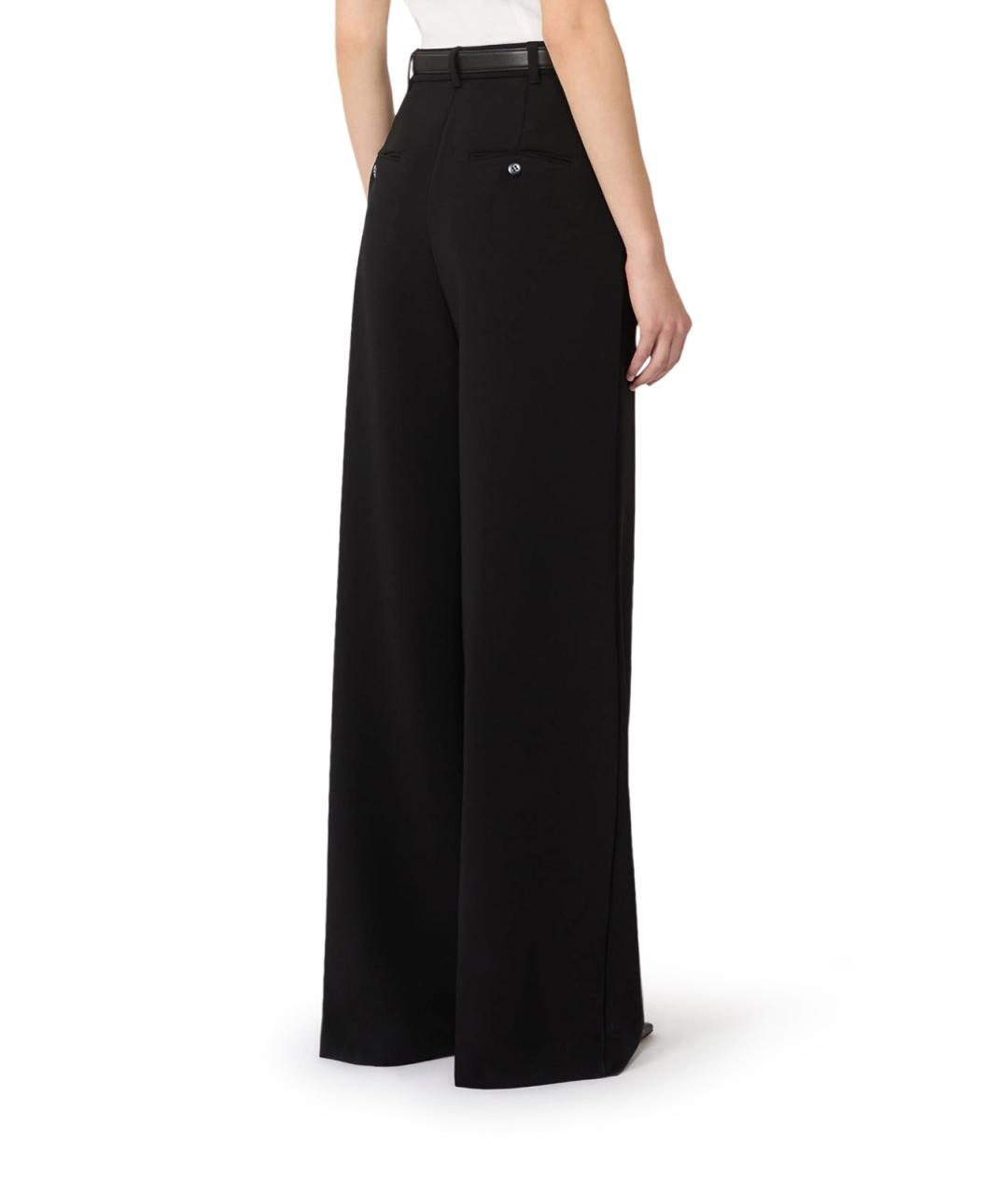 MAX MARA Черные кожаные брюки широкие, фото 4