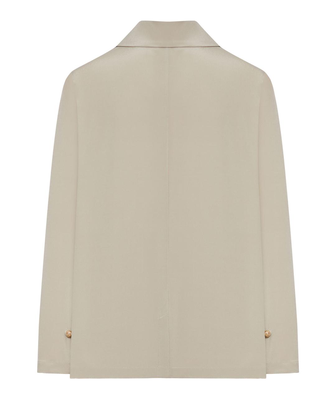 MAX MARA Бежевая шелковая рубашка, фото 2