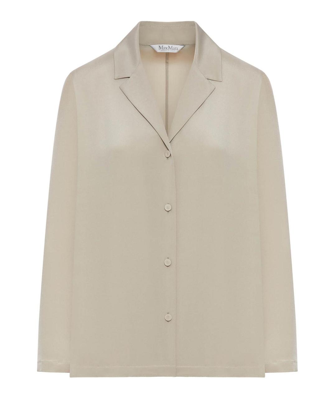 MAX MARA Бежевая шелковая рубашка, фото 1