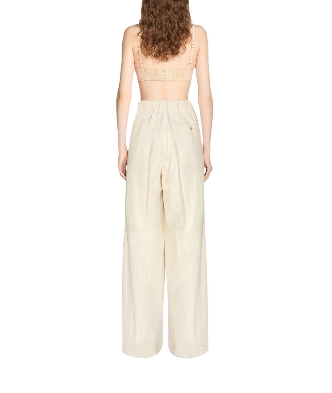 DRIES VAN NOTEN Бежевые хлопковые брюки широкие, фото 3