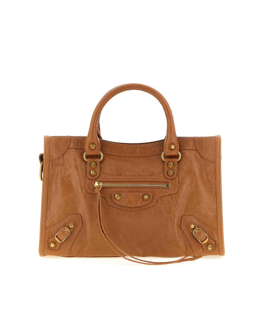 BALENCIAGA Коричневая кожаная сумка тоут, фото 1