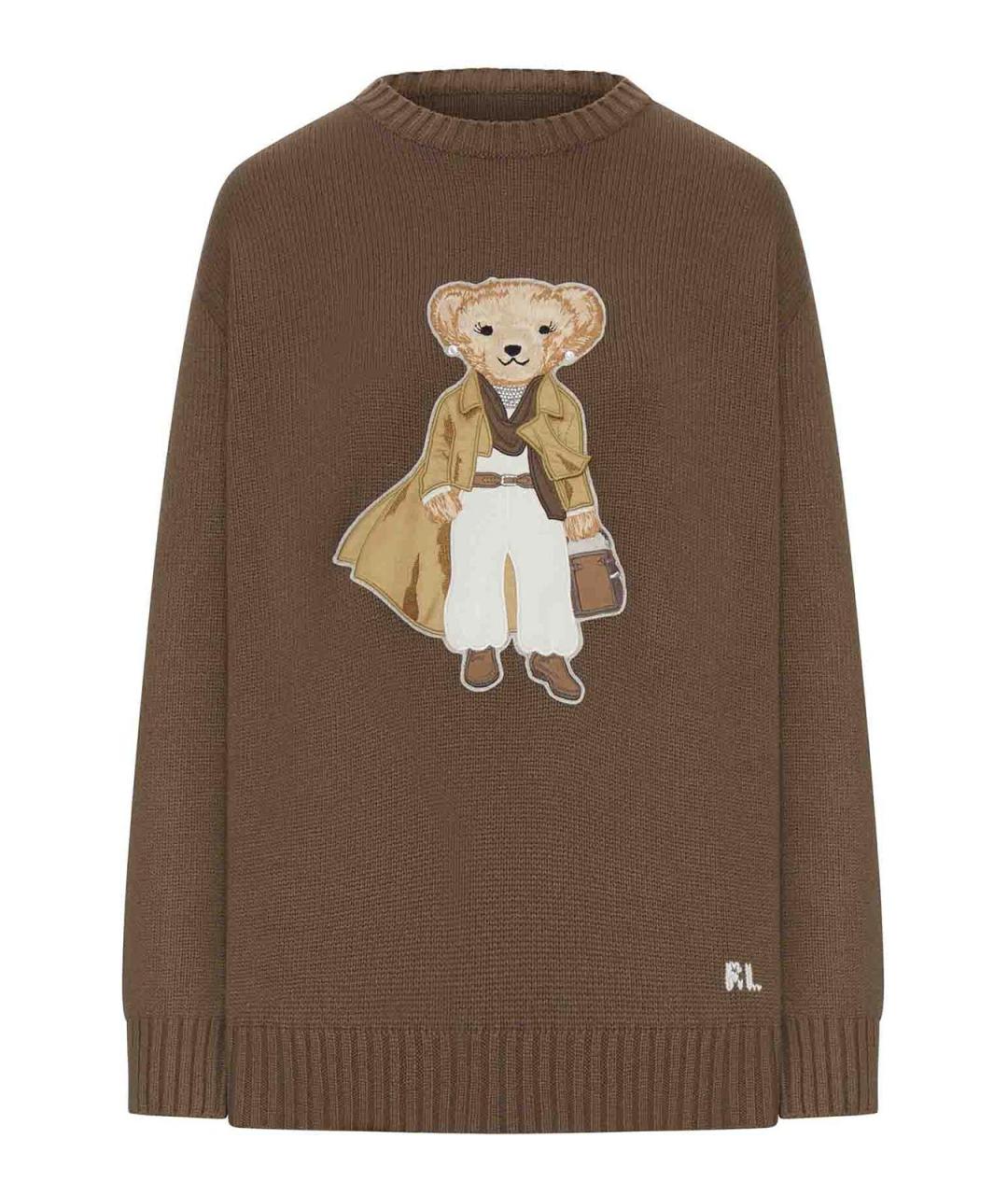 POLO RALPH LAUREN Коричневый кашемировый джемпер / свитер, фото 1
