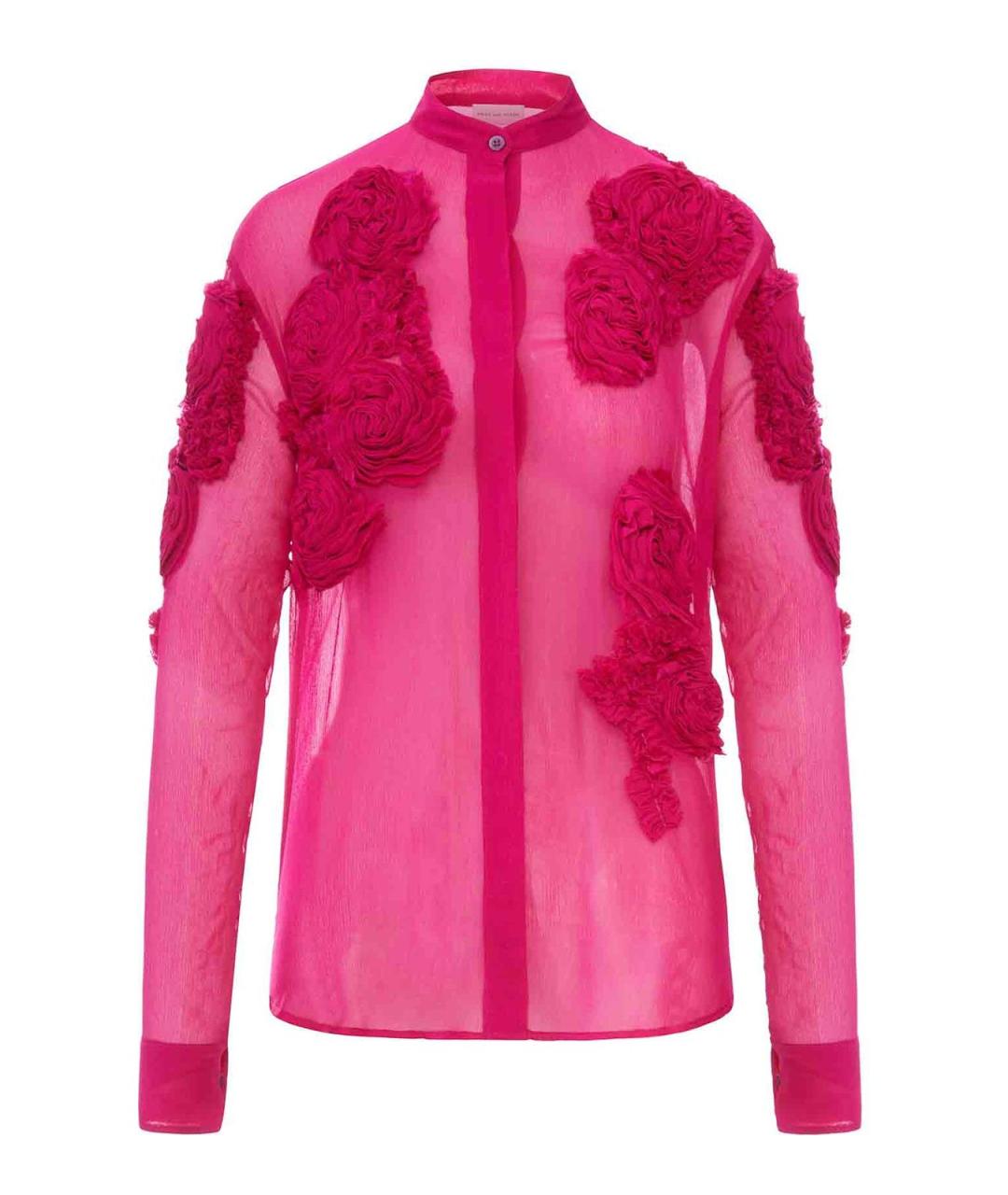 DRIES VAN NOTEN Фуксия вискозная рубашка, фото 1
