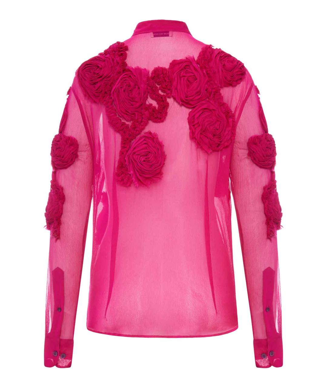 DRIES VAN NOTEN Фуксия вискозная рубашка, фото 2