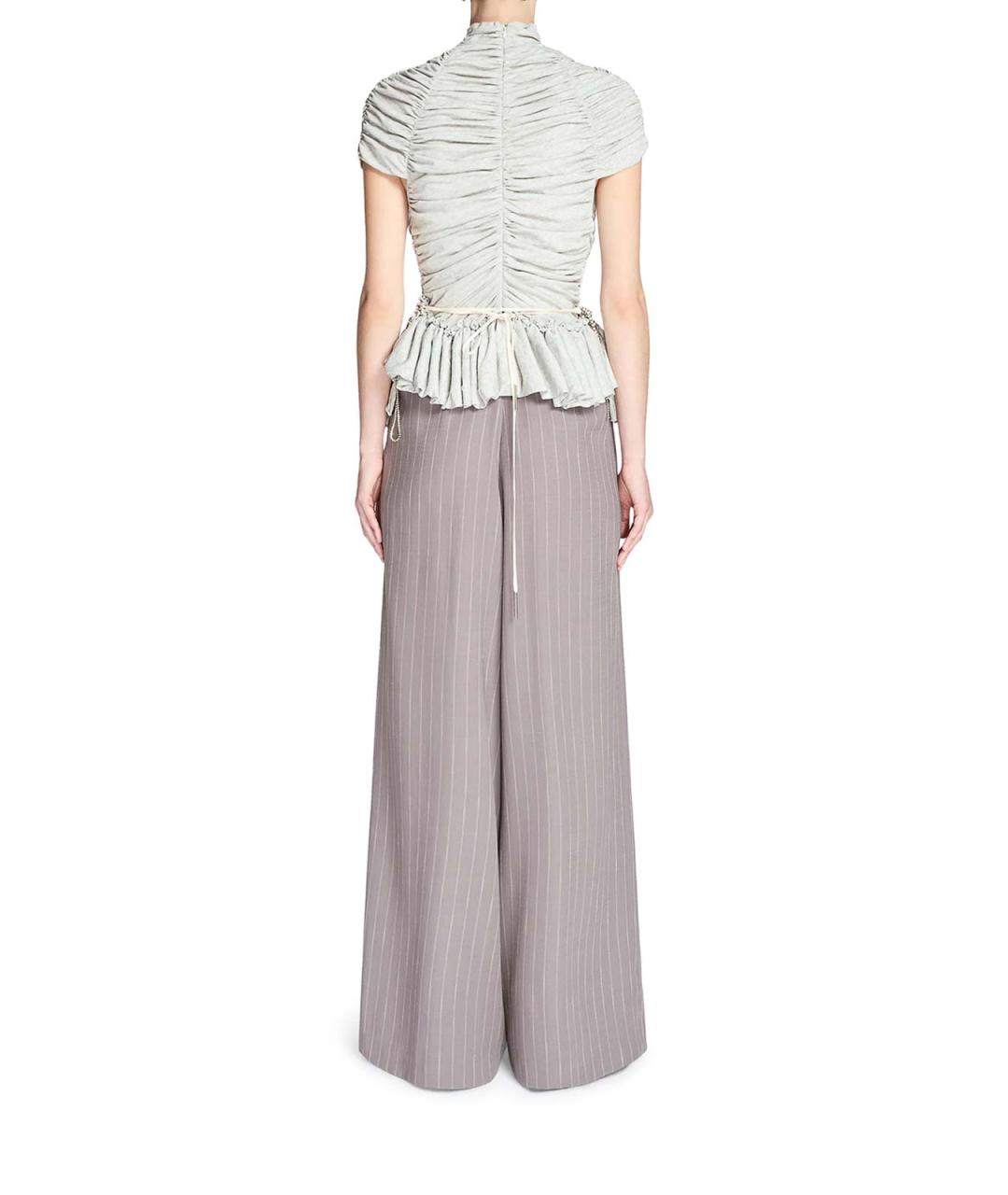DRIES VAN NOTEN Серые шерстяные брюки широкие, фото 4