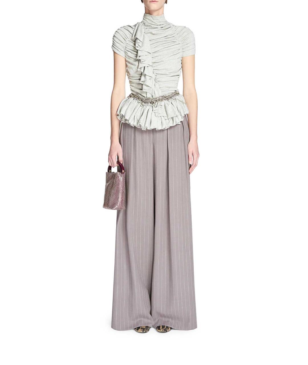DRIES VAN NOTEN Серые шерстяные брюки широкие, фото 2