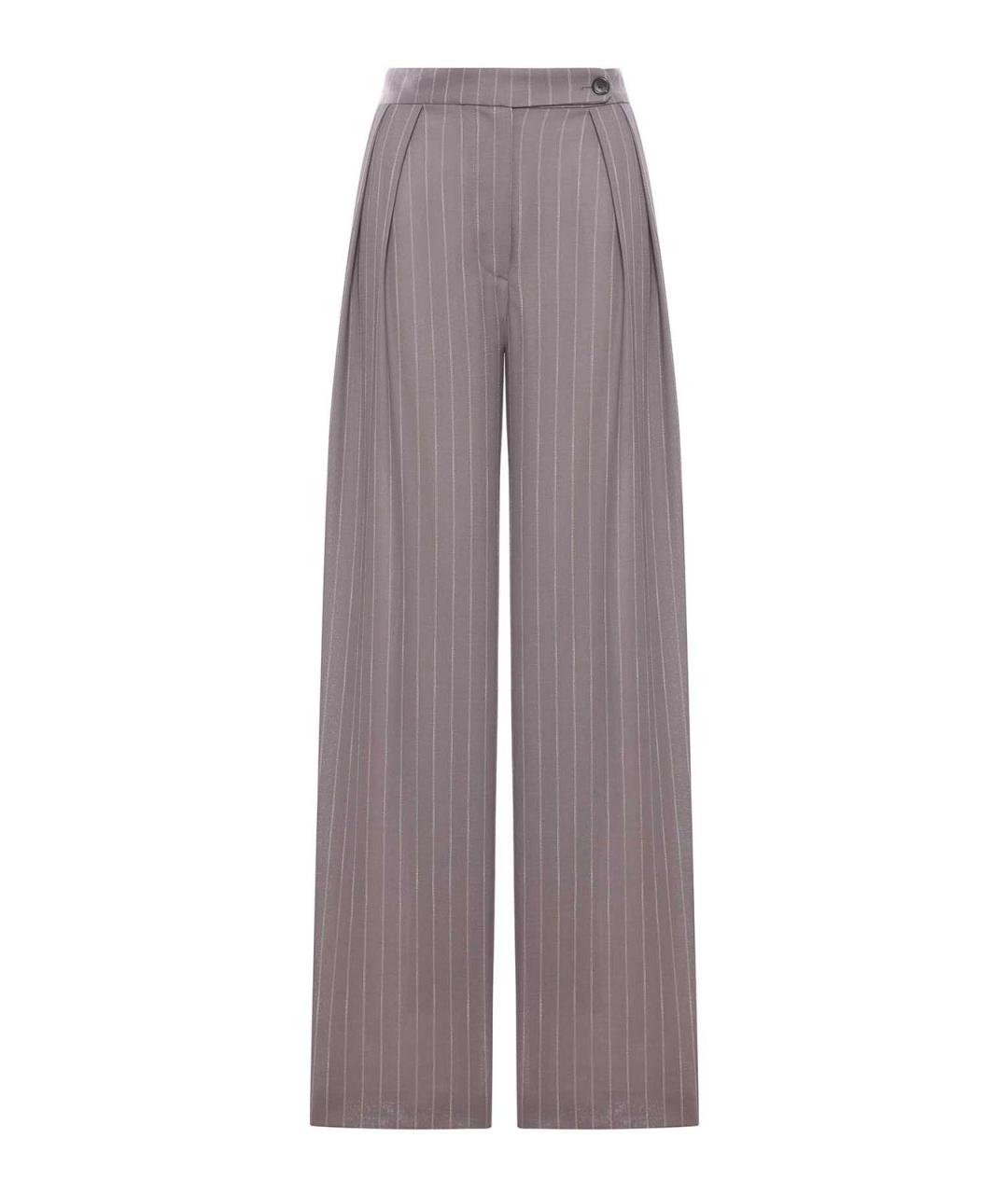 DRIES VAN NOTEN Серые шерстяные брюки широкие, фото 1