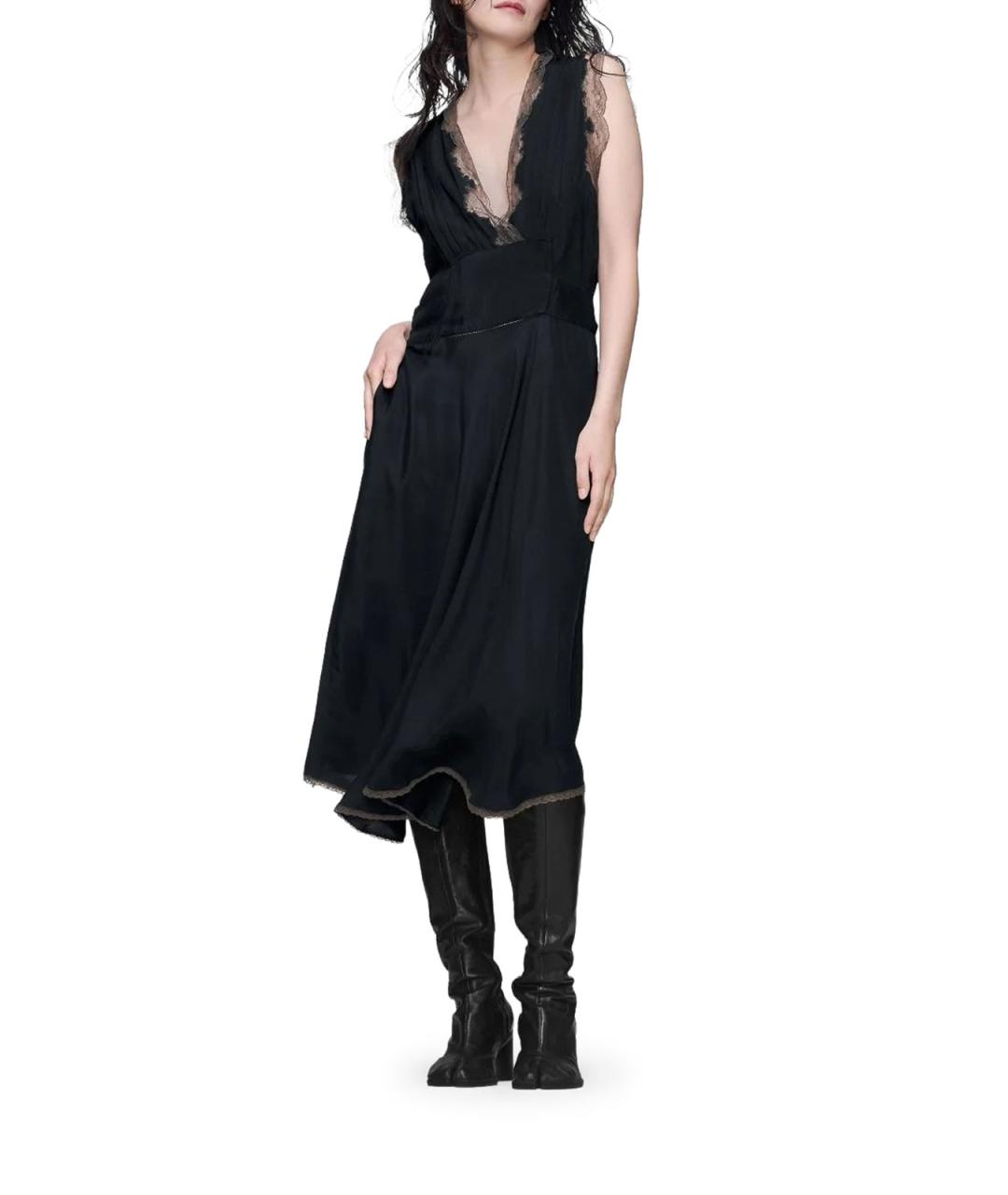 MAISON MARGIELA Черное шелковое повседневное платье, фото 2