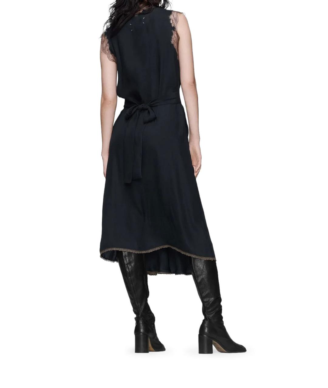 MAISON MARGIELA Черное шелковое повседневное платье, фото 3