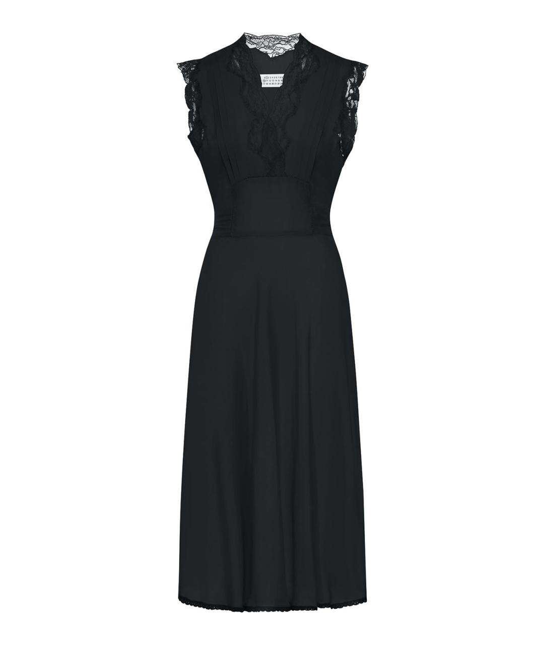 MAISON MARGIELA Черное шелковое повседневное платье, фото 1