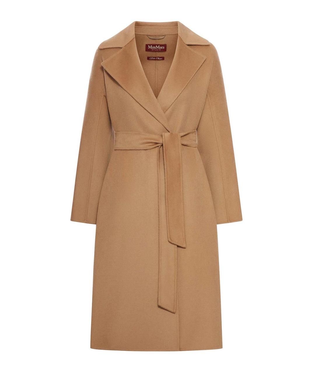 MAX MARA Коричневое кашемировое пальто, фото 1