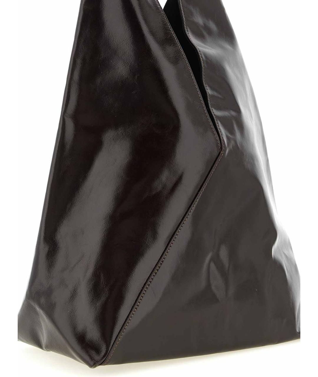 MM6 MAISON MARGIELA Коричневая кожаная сумка тоут, фото 3