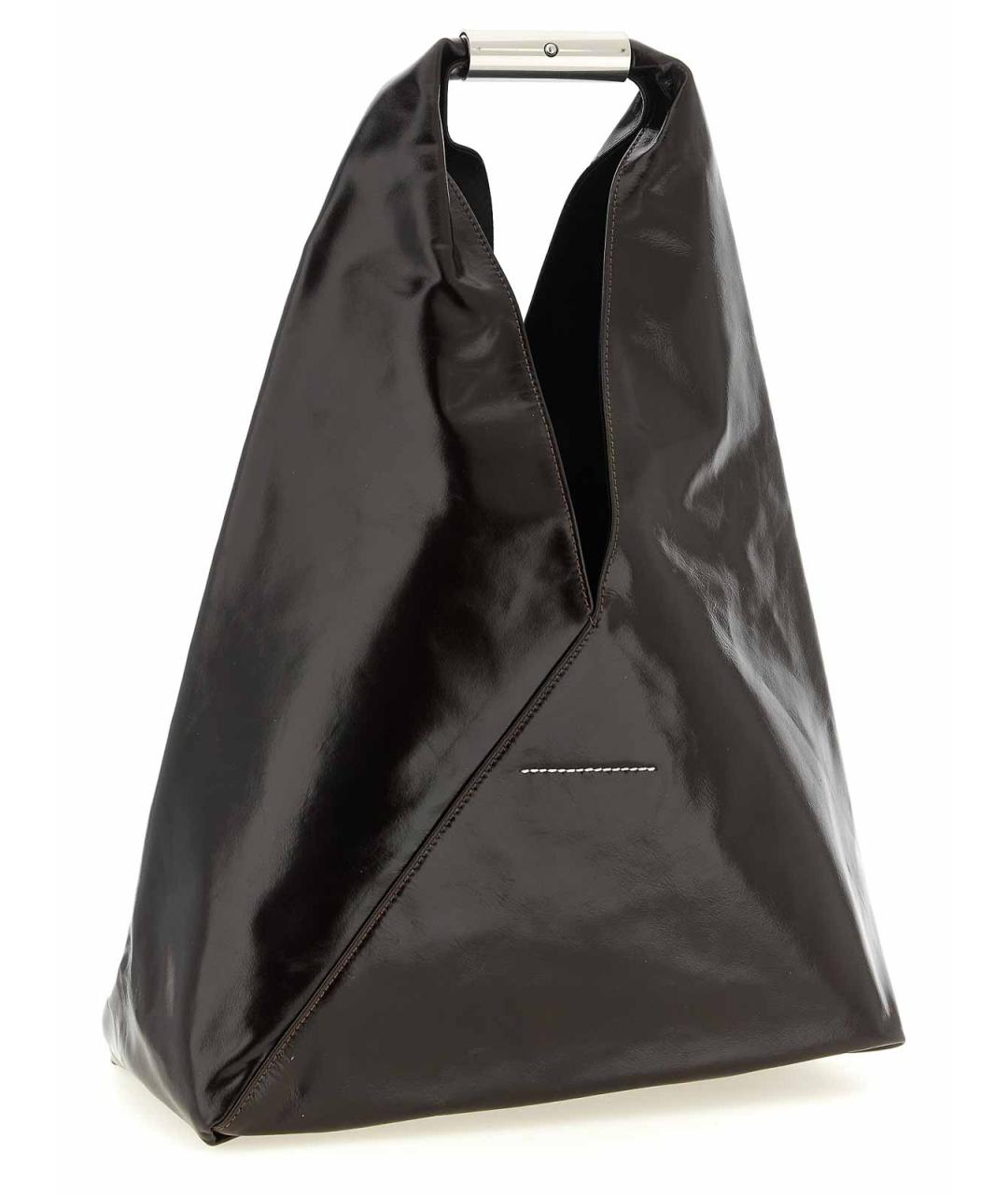 MM6 MAISON MARGIELA Коричневая кожаная сумка тоут, фото 2