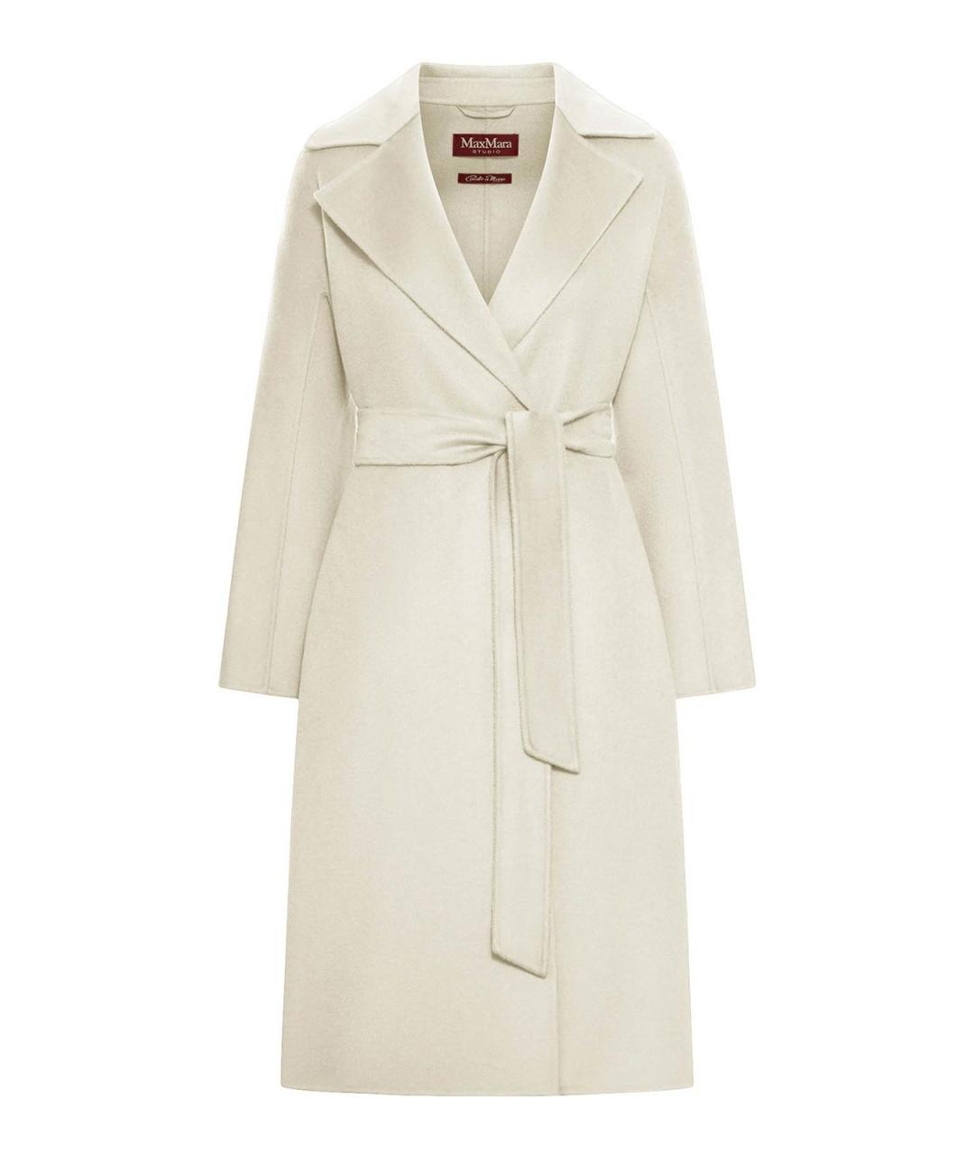 MAX MARA Белое кашемировое пальто, фото 1