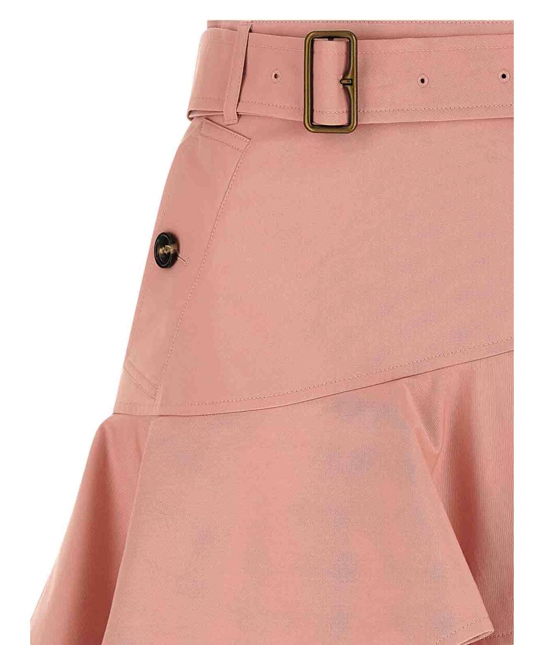 BURBERRY Розовая хлопковая юбка миди, фото 3
