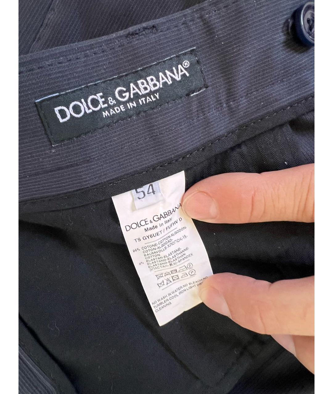 DOLCE&GABBANA Черные хлопковые повседневные брюки, фото 3