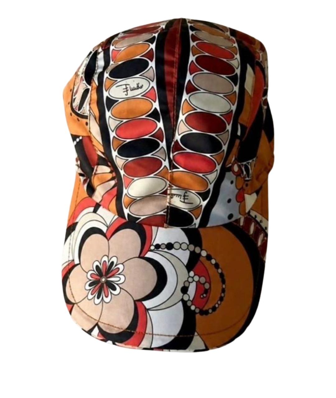 EMILIO PUCCI Оранжевая синтетическая кепка, фото 1