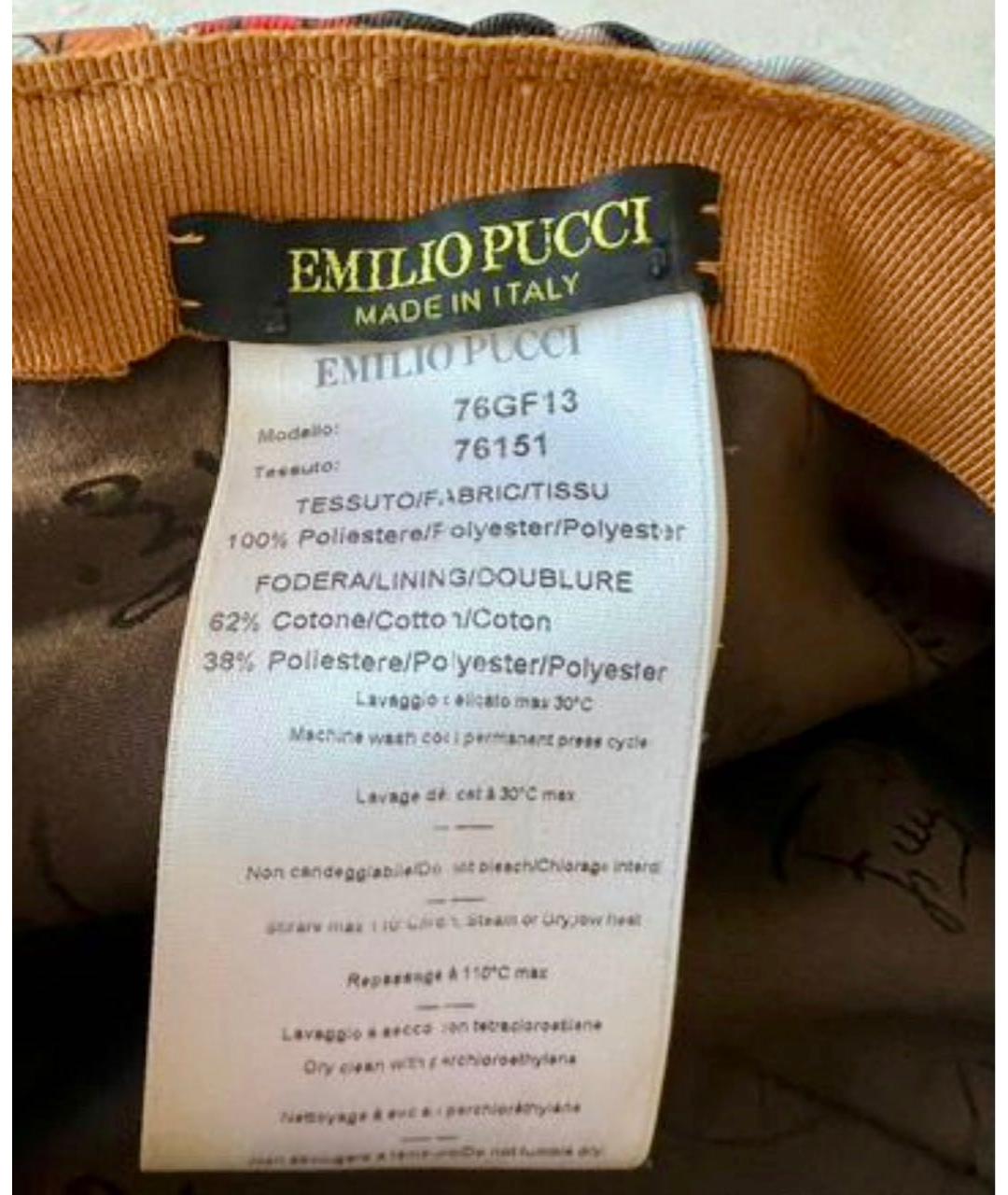EMILIO PUCCI Оранжевая синтетическая кепка, фото 7