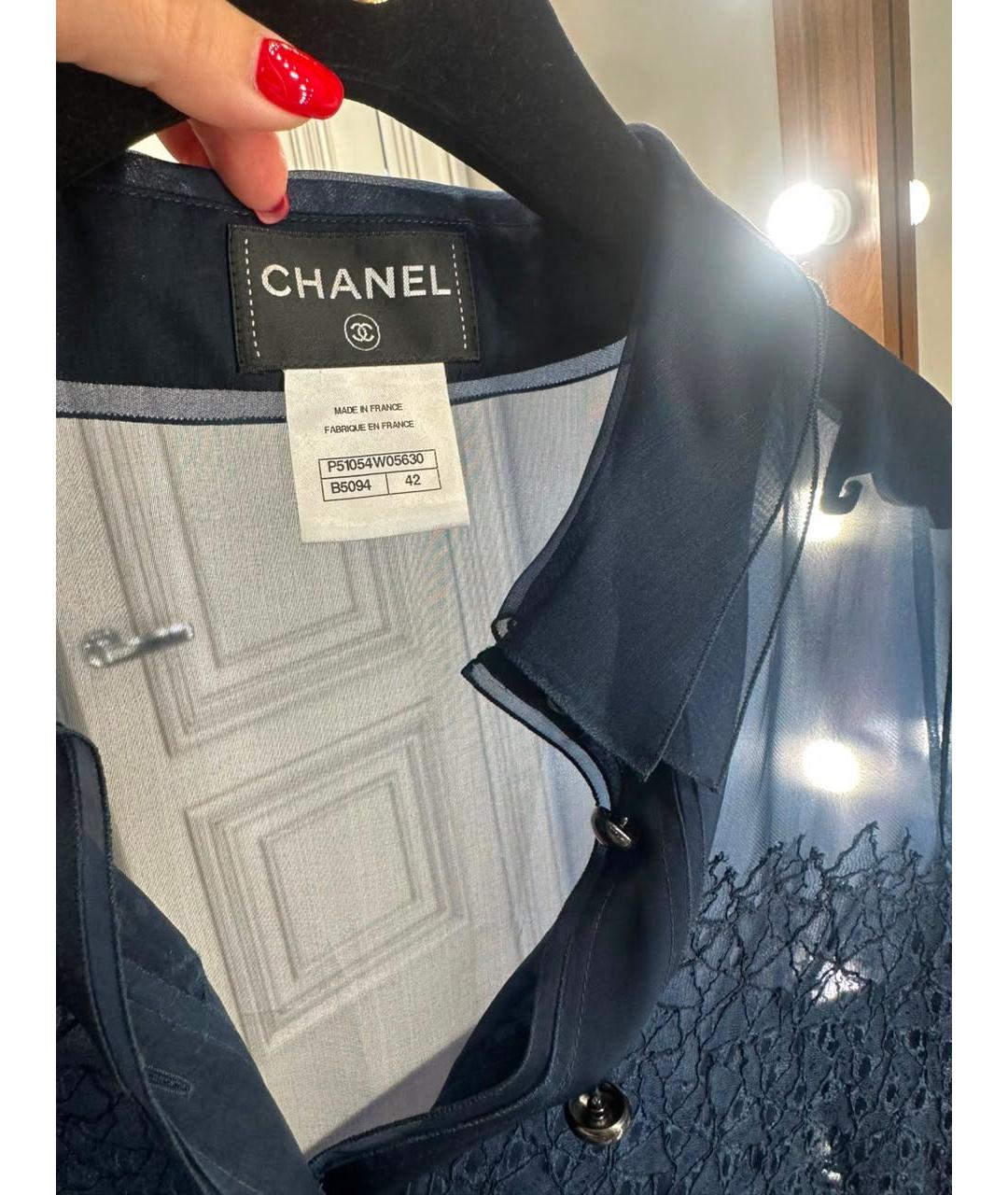 CHANEL Синее хлопковое повседневное платье, фото 5