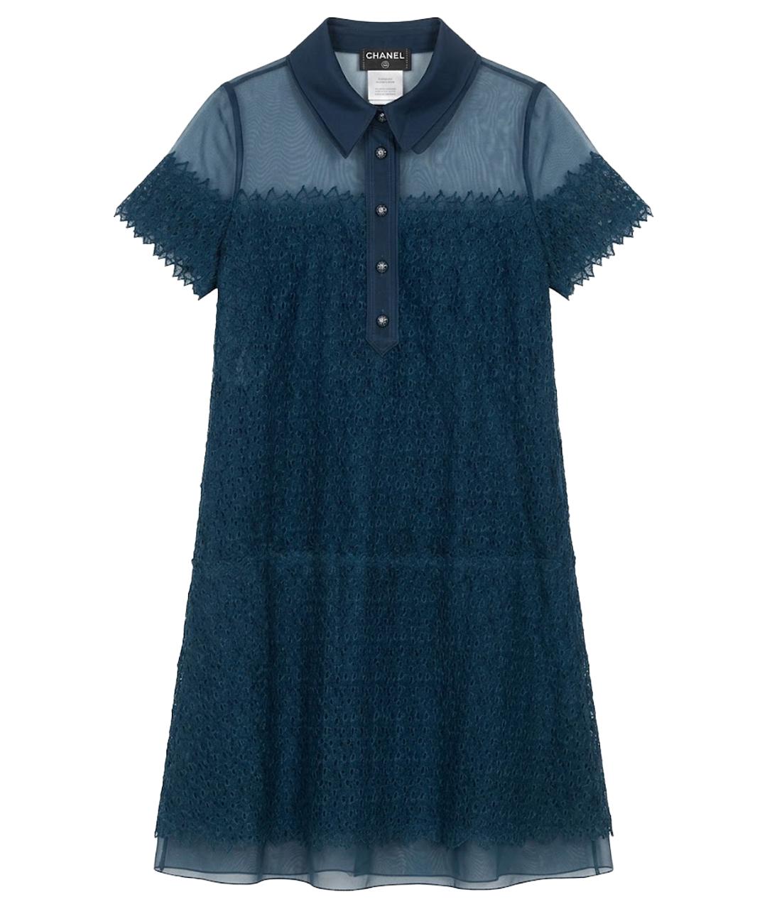 CHANEL Синее хлопковое повседневное платье, фото 1