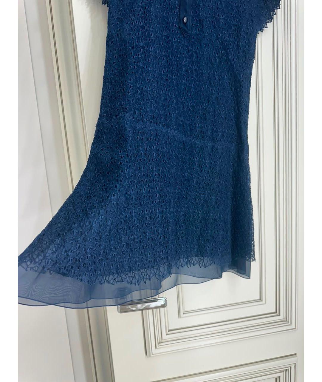 CHANEL Синее хлопковое повседневное платье, фото 8