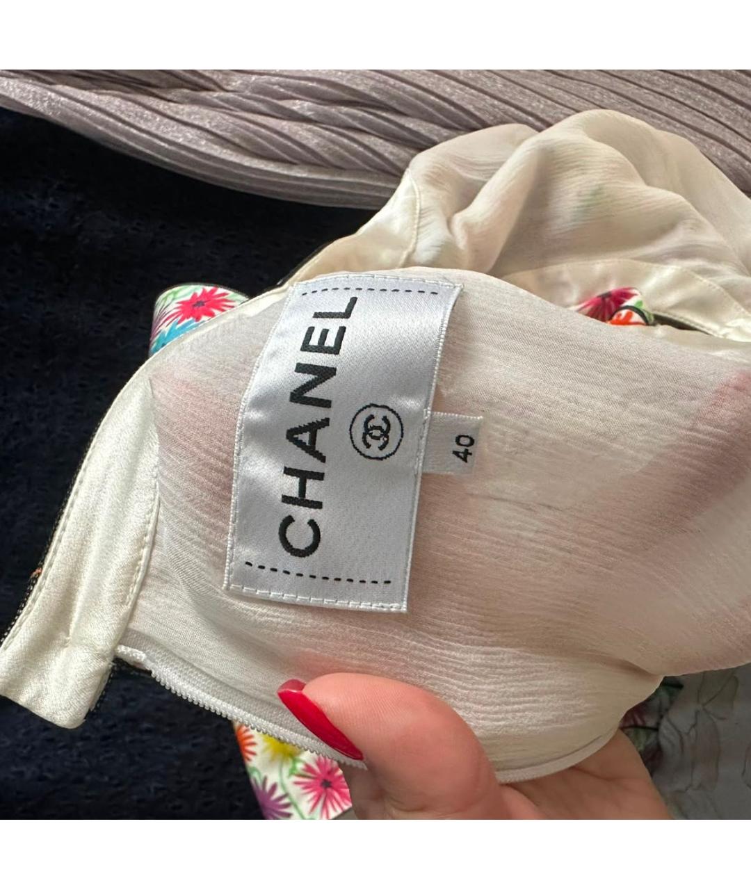 CHANEL Мульти шелковое повседневное платье, фото 5