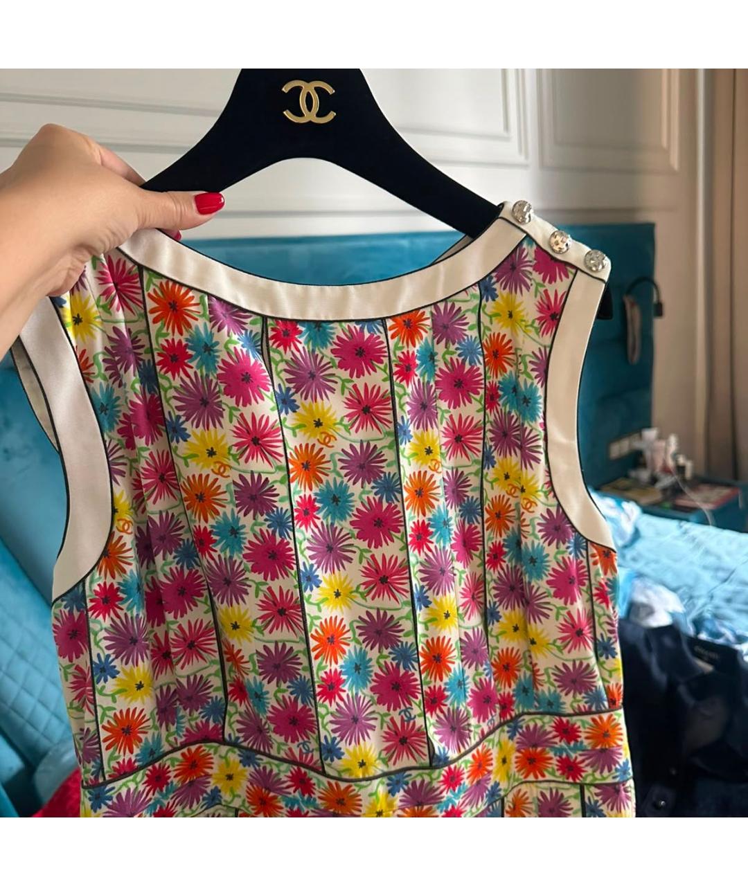 CHANEL Мульти шелковое повседневное платье, фото 3