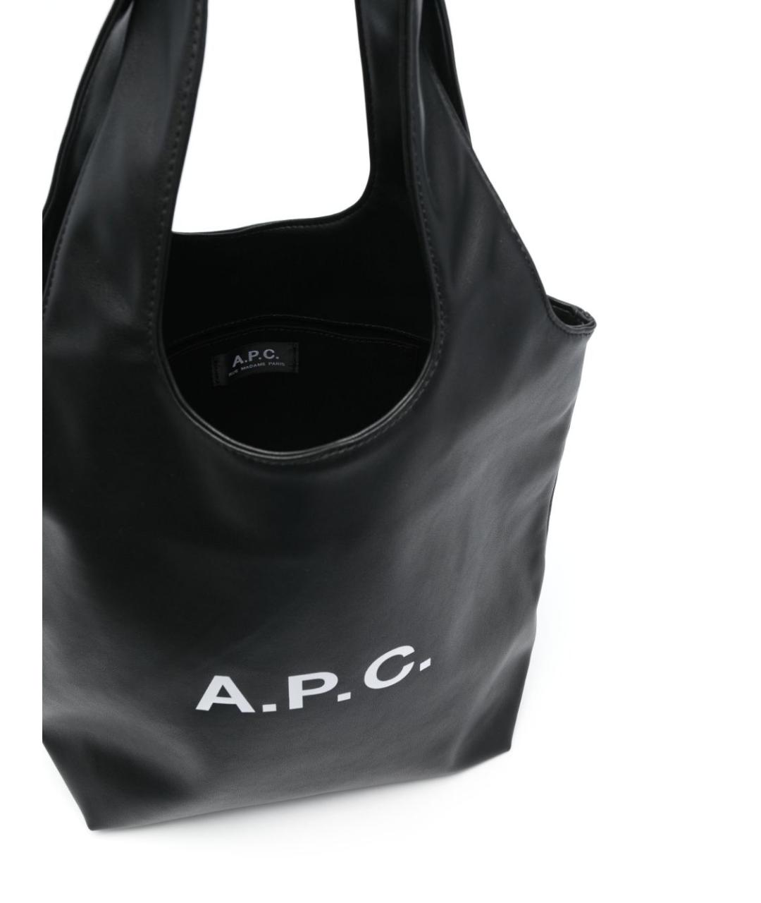 A.P.C. Черная сумка с короткими ручками из искусственной кожи, фото 2