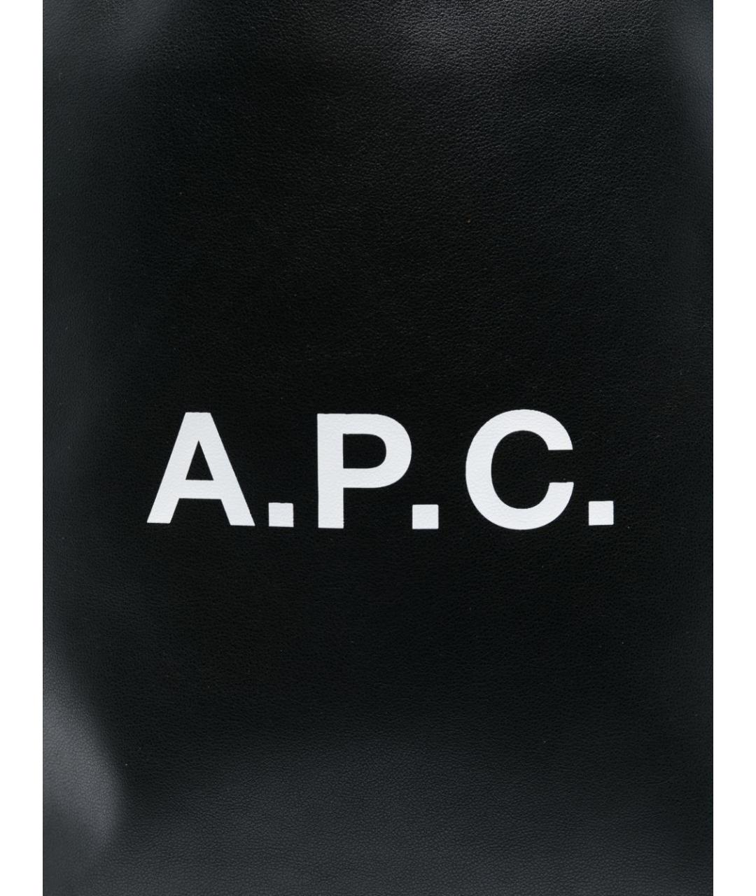 A.P.C. Черная сумка с короткими ручками из искусственной кожи, фото 3